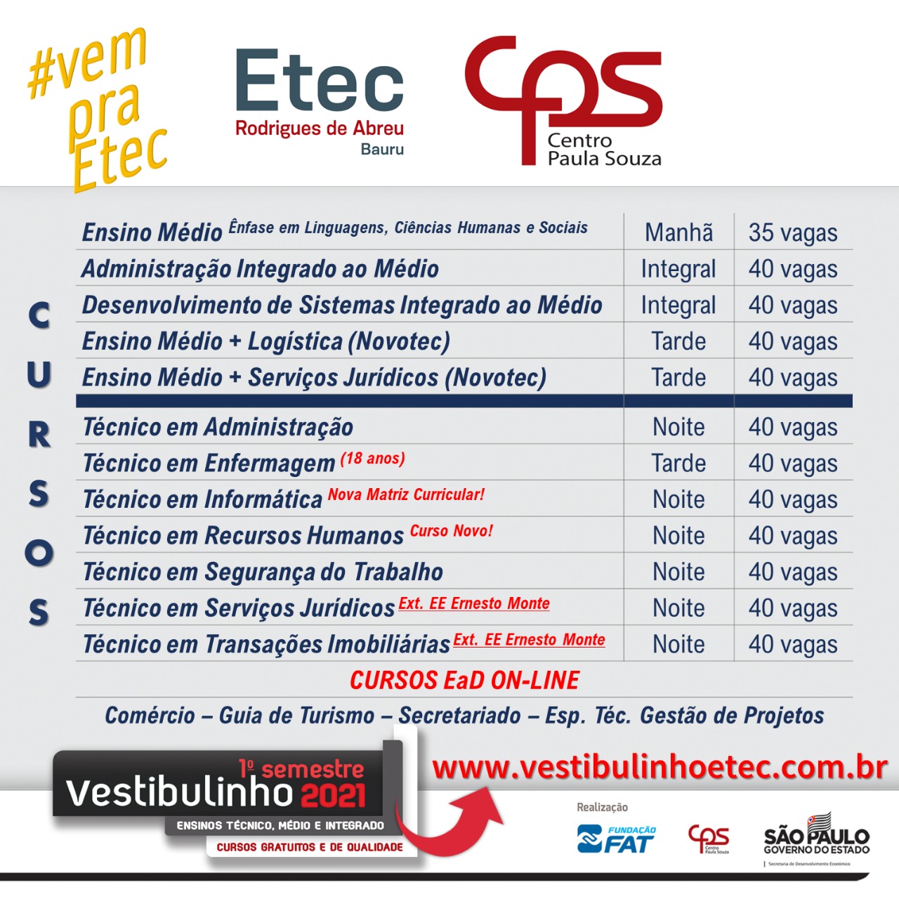 Respostas sobre o Vestibulinho Etec 2021